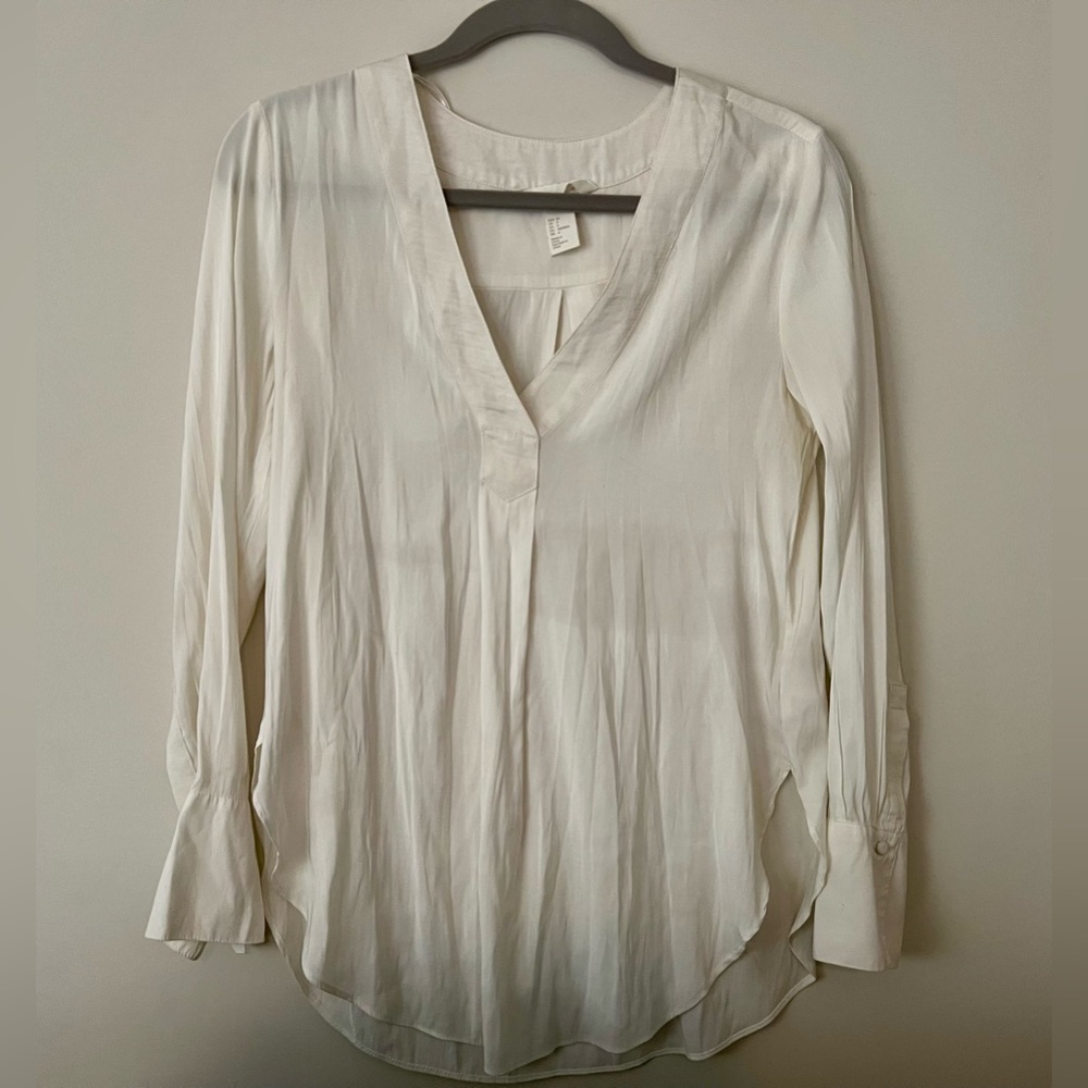 White vneck blouse